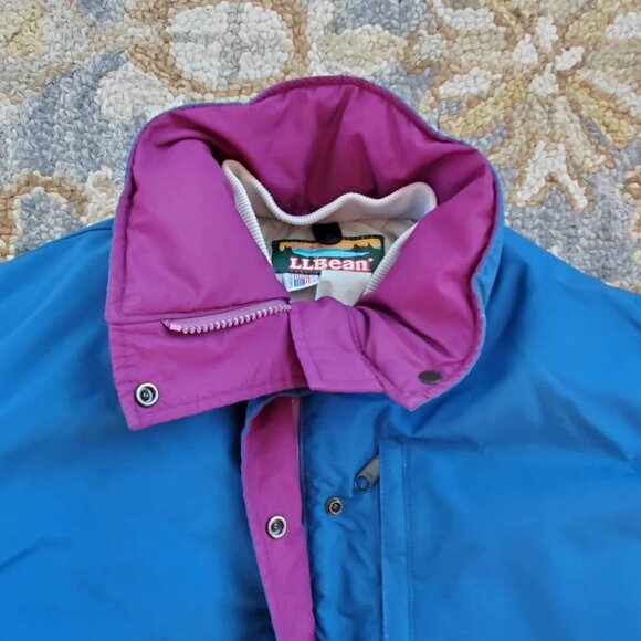 LL BEAN Blue VTG Outdoors Goose Down Parka Puffer Jacket Women's Sz Large Petite - Picture 6 of 8